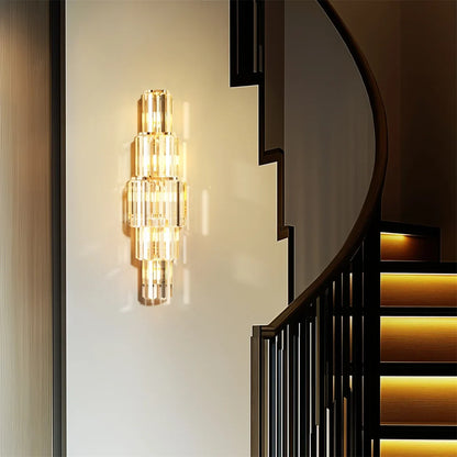 LUVODI Modern Crystal Wall Lamp 3-Layer Sconce E14 LED Corn Light Indoor Decor