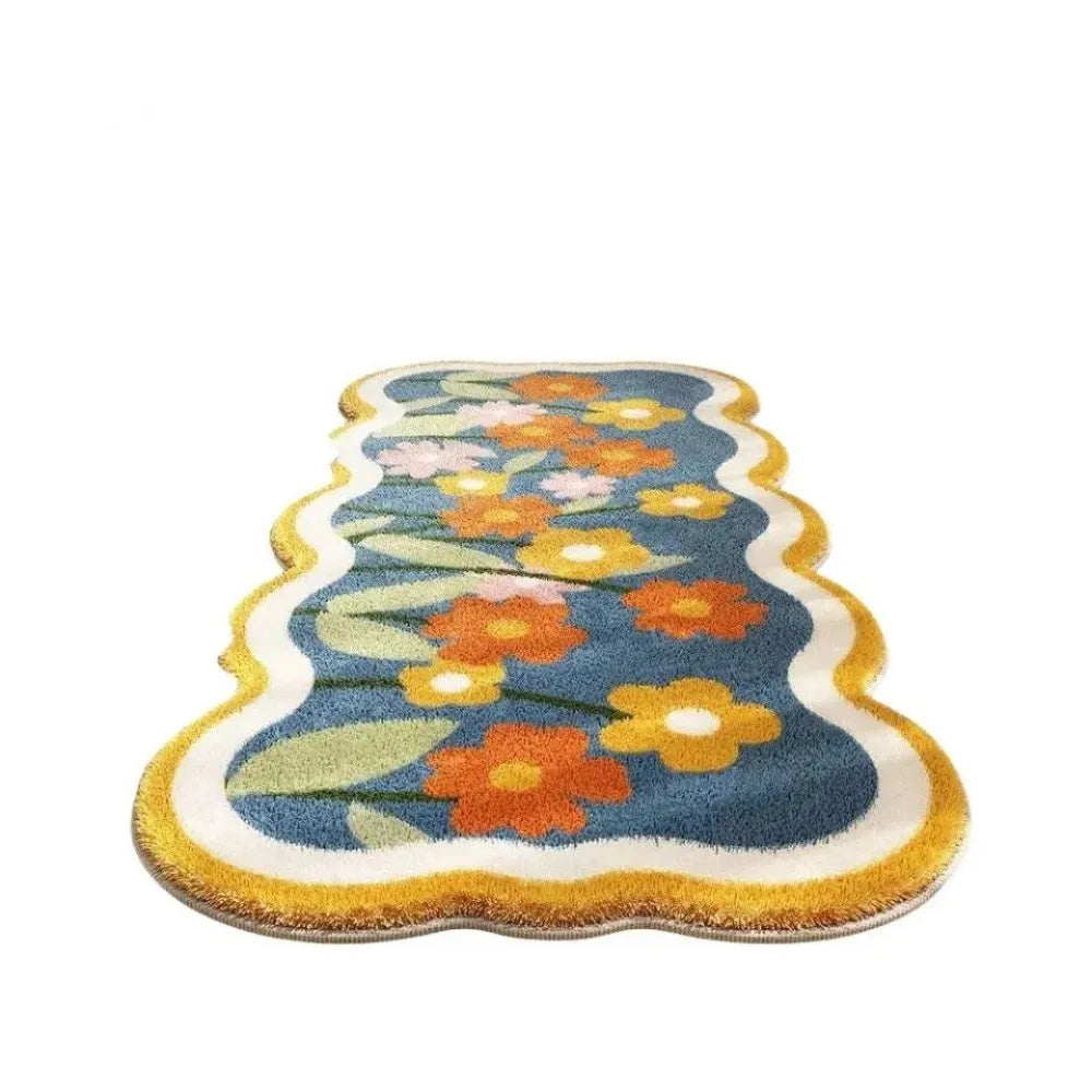 Alfombra de cachemir sintético VIKAMA, alfombrilla antideslizante engrosada, absorbente y resistente a las manchas para uso en el hogar y junto a la cama