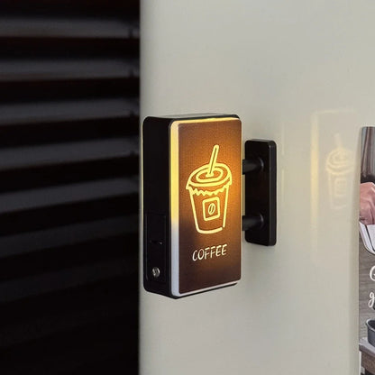 Imán de nevera Retro Coffee Corner Imán de nevera luminoso Imán magnético para el hogar en miniatura Tablero perforado de cafetería Decoración brillante