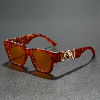 Square Leopard Print Sunglasses | UV400 Protection Travel Sunglasses