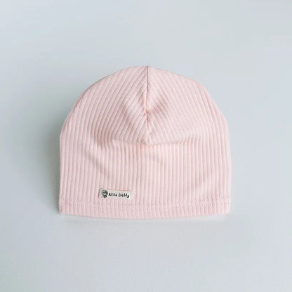 Soft Knit Baby Beanie | Breathable Cotton Candy Color Hat for Toddlers