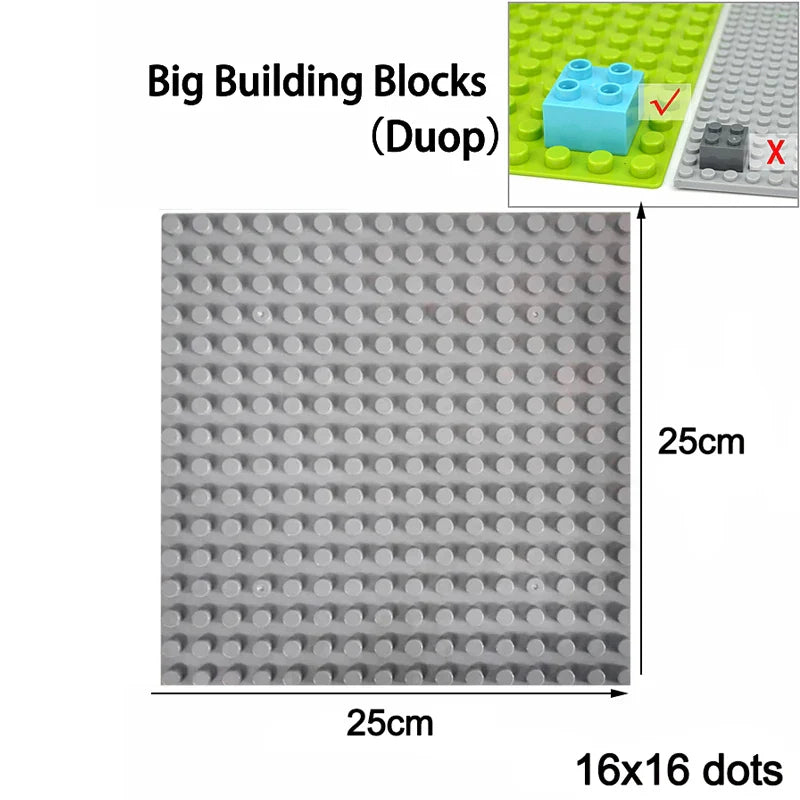 Classic Building Block Baseplates | 3-Pack Compatible Base Plates for Creative Construction Toys