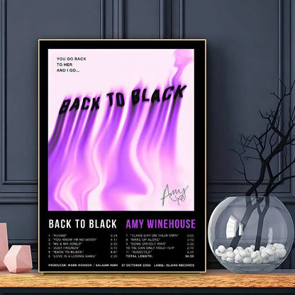 Pop Singer Amy Winehouse Poster HD Art Sticky Wall Waterproof Home Living Room Bar Decoration