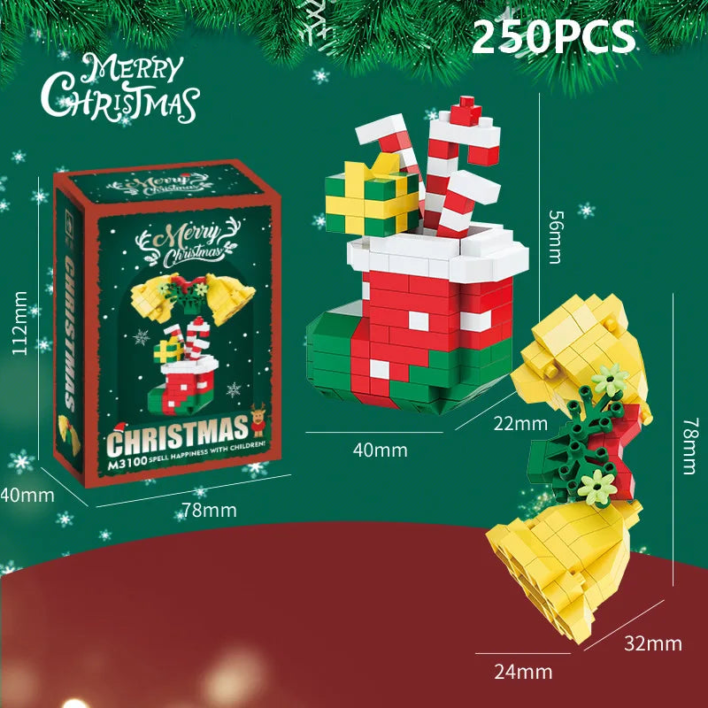 DIY Santa Reindeer Building Blocks | Christmas Domino Game Set