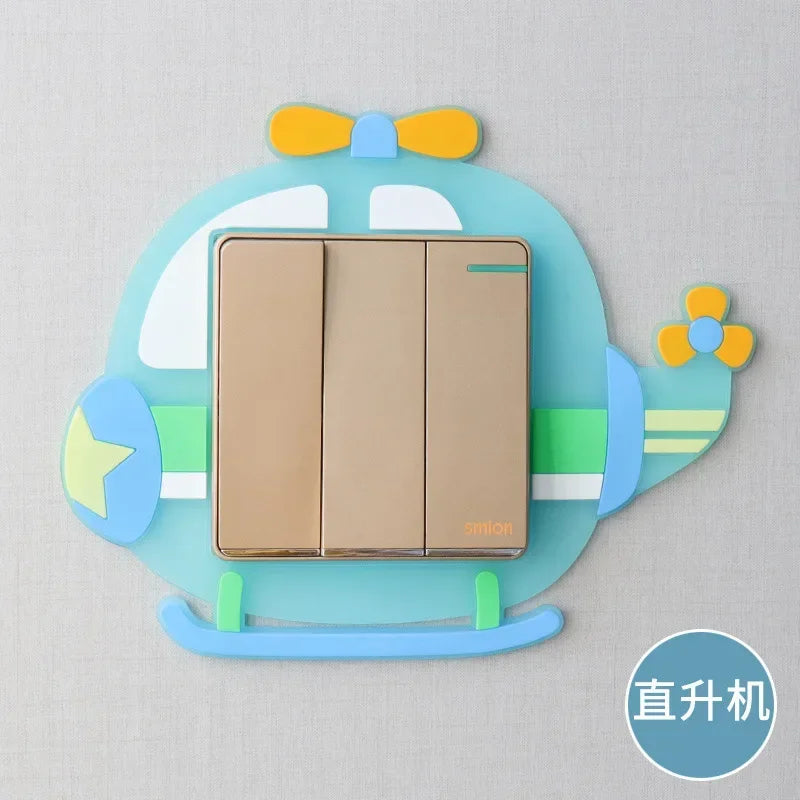 Luminous Silicone Switch Cover | Kawaii Cartoon Animal 3D Sticker for Kids Room