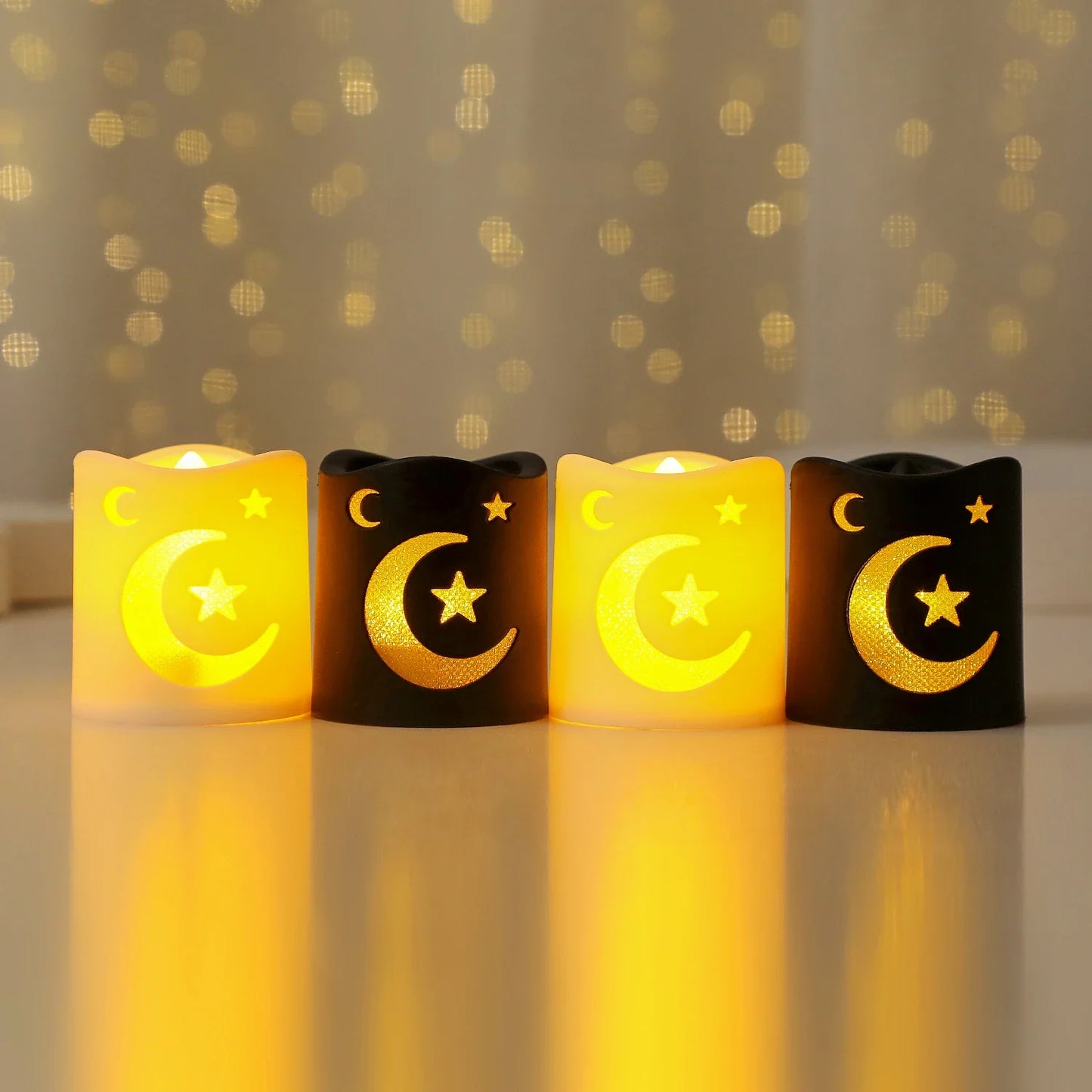 LED Star Moon Candlestick Light | Ramadan Decoration with Castle Wind Lamp