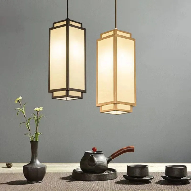 Nouveaux pendentifs chinois pour salon, salle à manger, allée, entrée, luminaires en tissu pour plafonnier moderne