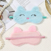 Cute Cat Plush Sleep Mask | Soft Light Blocking Eye Cover for Travel and Home