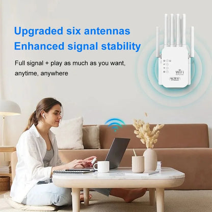 Répéteur WiFi Double Bande 1200Mbps Amplificateur de Signal 2.4G 5G