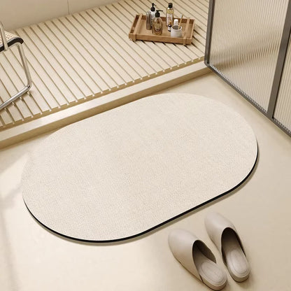 VIKAMA Tapis de bain en terre de diatomées, style simple, pour salle de bain, tapis absorbant, tapis de sol, séchage rapide, facile d'entretien