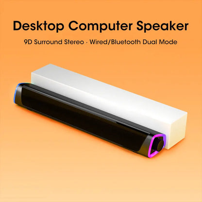 4D Computer Bluetooth Speaker Bar – Stereo Sound Subwoofer for PC, Laptop & Mac