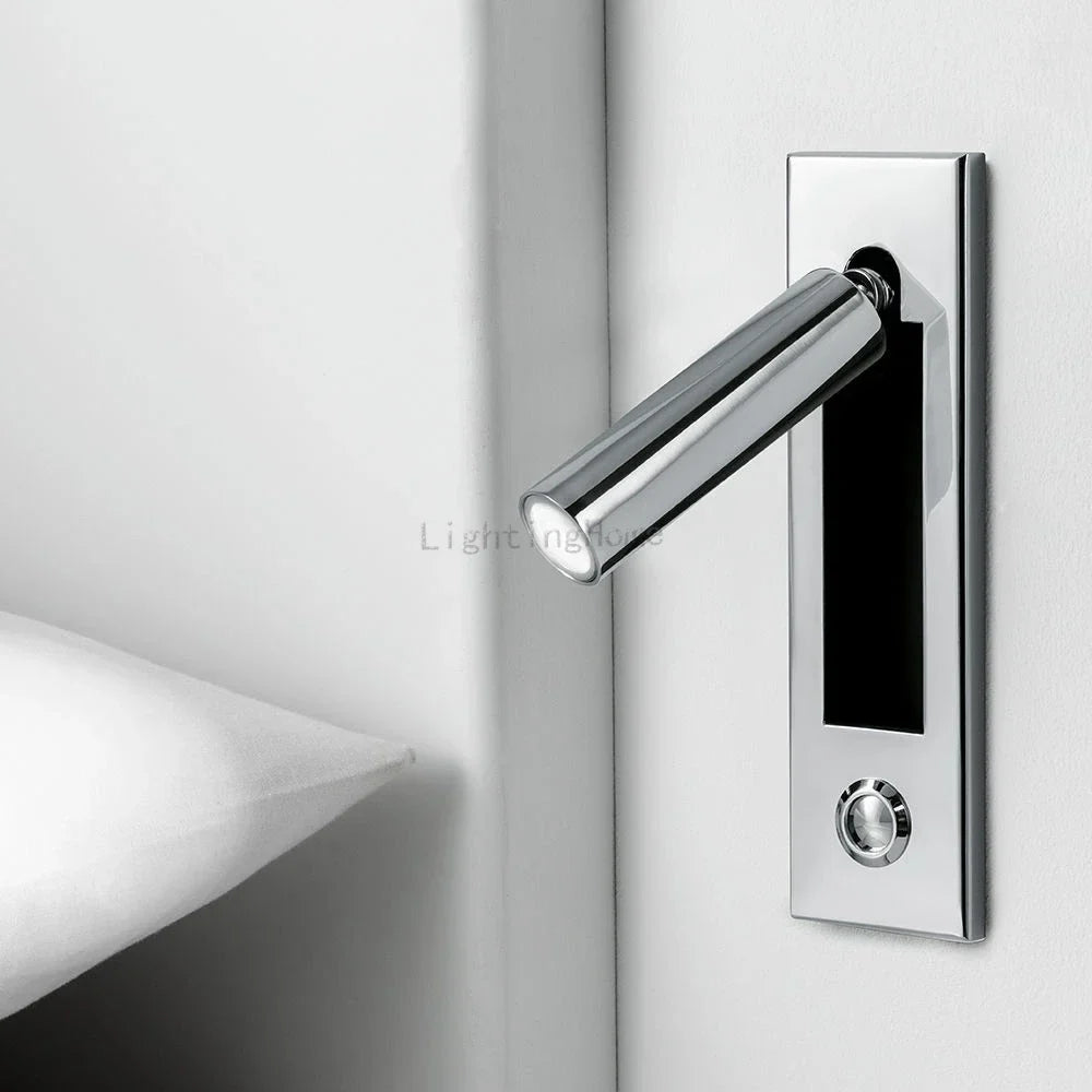 Applique Murale LED, Lampe de Lecture de Nuit, Luminaire de Tête de Lit pour Hôtel, Lampe de Chevet Artistique, Interrupteur à Poussoir, Puce Cree, 220V