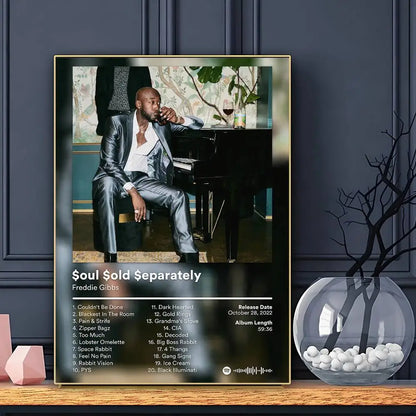 Rapper F-Freddie G-Gibbs Alfredo 2 Poster Sticky Wall Art Printing Waterproof Home Living Bed Room Bar Aesthetic Decor