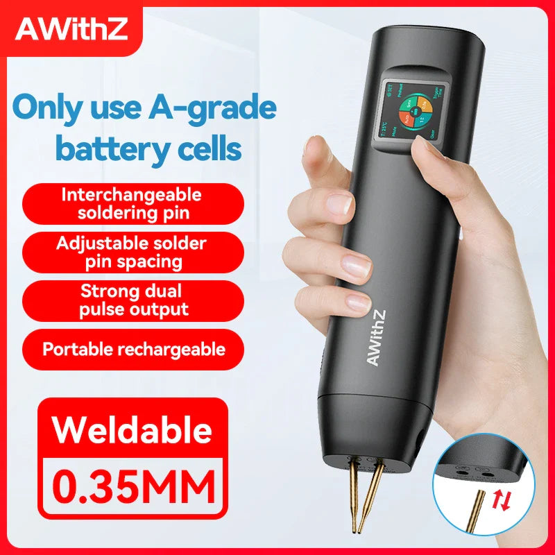 AWithZ Portable Handheld Spot Welder DIY 90 Gears Adjustable for 18650 Battery
