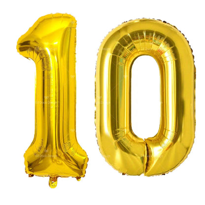 Gold Number Balloons for Milestone Birthdays | Large 40 Inch Foil Set