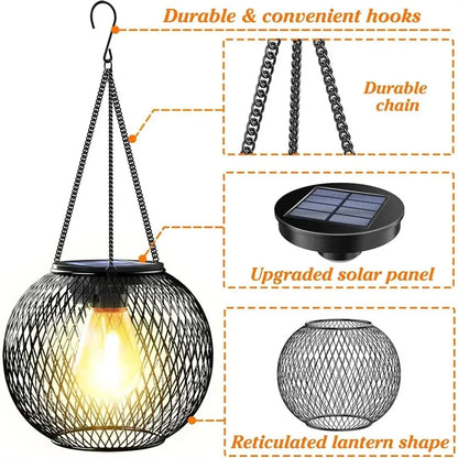 Ortiny Solar Lantern Outdoor – Waterproof Hanging Decorative Lights for Garden