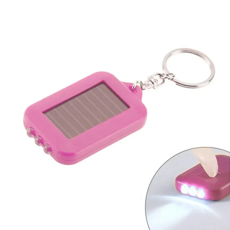 Portable LED Keychain Solar Flashlight | Mini Pocket Light for Outdoor Hiking