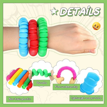 5/10 Pcs Pop Tubes Sensory Fidget Toys for Autism, Anxiety, and Classroom Prizes