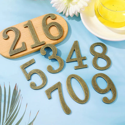 1Pcs 3Inch Metal Mailbox Numbers Solid Zinc Alloy House Numbers for Outside Self Adhesive 3D Address Numbers for House Apartment