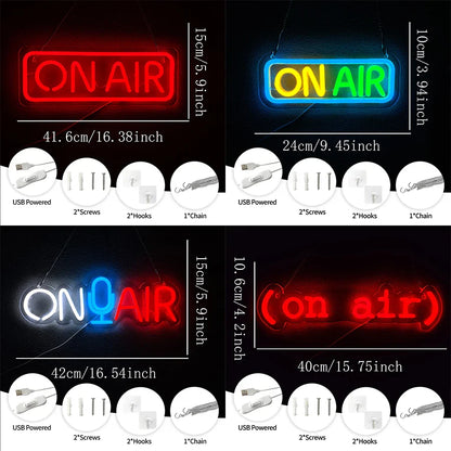 On Air Series Neon Signs, Used For Decor Of Recording Studio, Broadcasting Studio And Music Studio, And As Gifts For Gamers.
