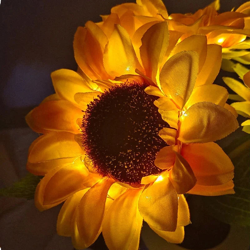 Sunflower LED Night Light USB Rechargeable Bedside Table Lamp Kids Room Decor