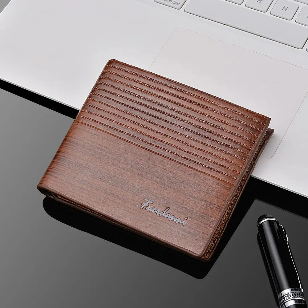 Men's Slim PU Leather Wallet | Business Card Holder with Multiple Slots