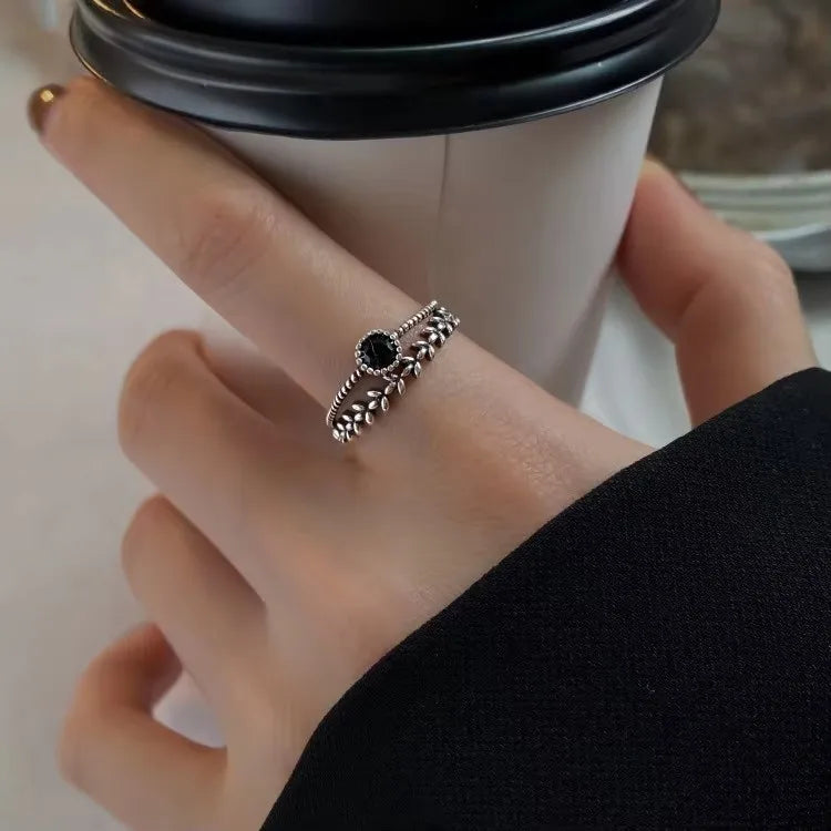 VENTFILLE 925 Sterling Silver Flower Lace Ring | Korean Fashion Adjustable CZ Ring