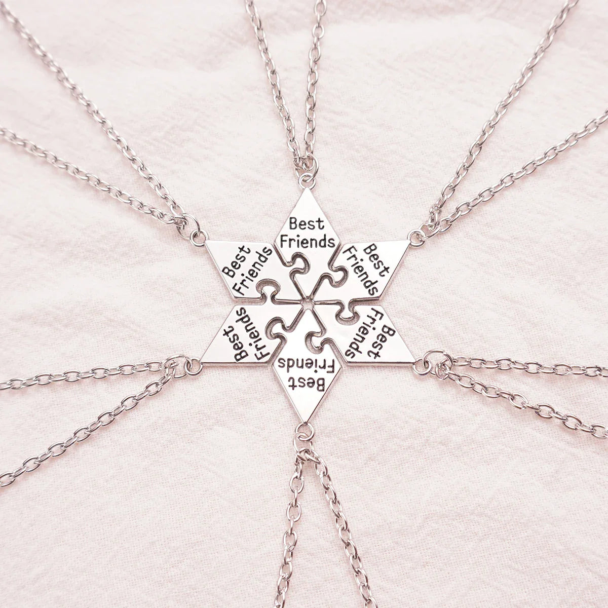 6 Pcs/Set Best Friend Pendant Necklace Set | Friendship Jewelry Gift