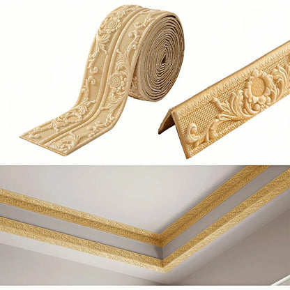 Self-Adhesive Wall Sticker | 2.3m x 12cm PVC Decorative Ceiling Corner Line