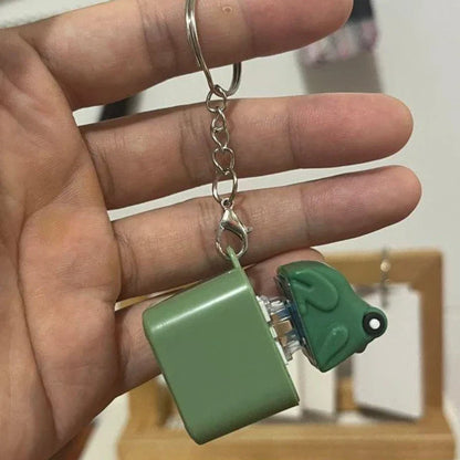 Funny Frog Duck Keychain | Rechargeable Clicker Sound Keyring with LED Light for Stress Relief