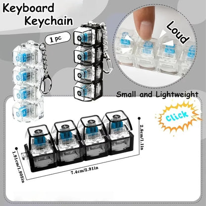 LED Click Keychain | Stress Relief Light Up Keyboard Toy for Anxiety