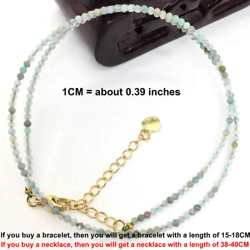 Faceted Gemstone Beaded Necklace and Bracelet Set | Natural Crystal Choker Jewelry for Men and Women