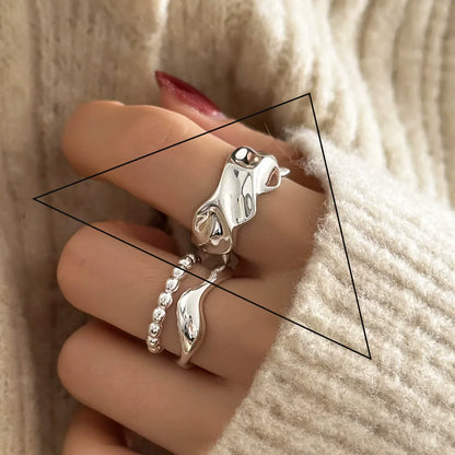 VENTFILLE 925 Sterling Silver Flower Lace Ring | Korean Fashion Adjustable CZ Ring