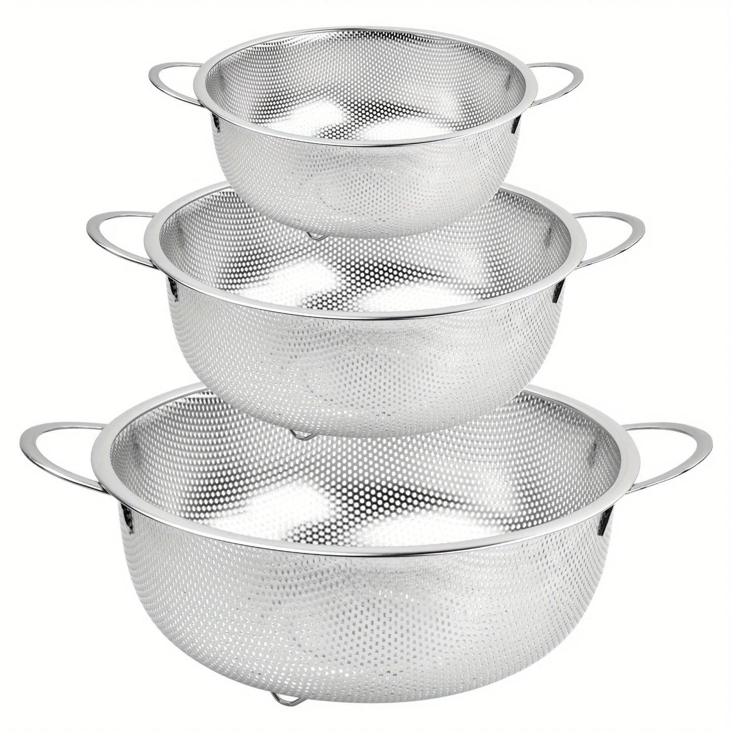 Stainless steel drain basket, vegetable washing basket, perforated basket, rice washing basket, sieve and filter water