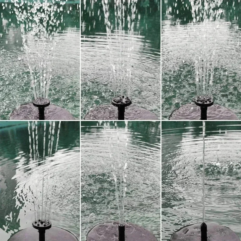 Solar Fountain Pump Floating Bird Bath Water Fountain with 4 Nozzles