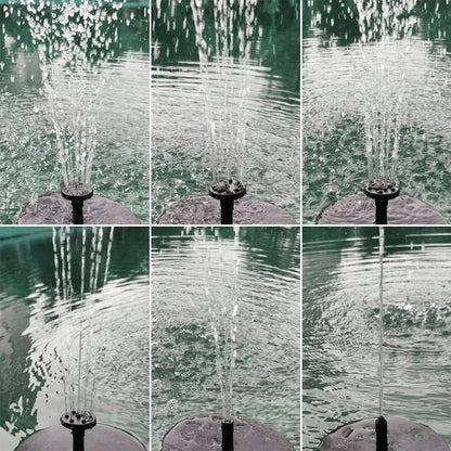 Solar Fountain Pump Floating Bird Bath Water Fountain with 4 Nozzles