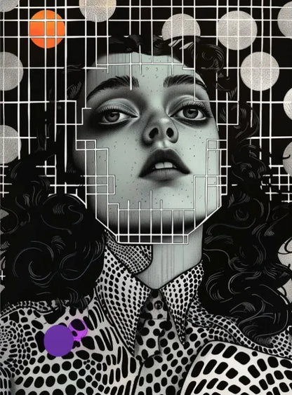Tableau mural en toile « Grid Addiction » Art surréaliste Belle et unique impression de peinture Art mural abstrait moderne surréaliste Décoration murale en toile
