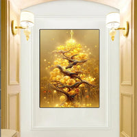 Arte de pared abstracto clásico, lujo, árbol del dinero dorado de la suerte, póster de impresión en lienzo HD, pintura decorativa para el hogar, sala de estar, dormitorio