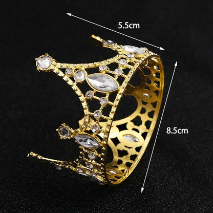 Rhinestone Crown Baking Cake Topper Headwear Decoration Children's Hair Accessories Princess Wedding Birthday Party Supplies New