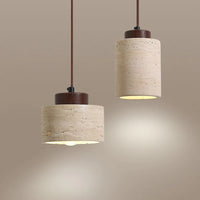 Japanese Wabi Sabi Stone Pendant Light – Modern Bedside Hanging Lamp for Bedroom