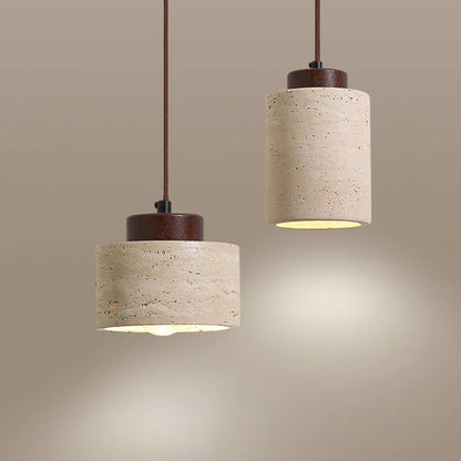 Japanese Wabi Sabi Stone Pendant Light – Modern Bedside Hanging Lamp for Bedroom