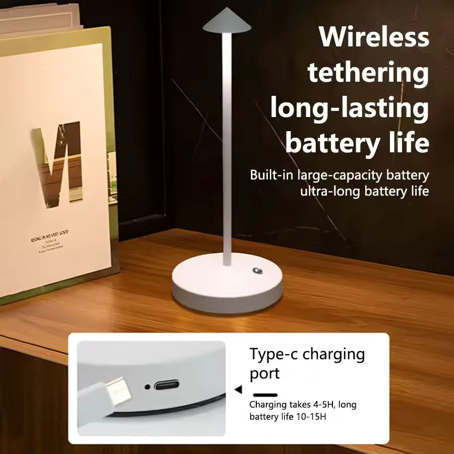Lampe de table LED sans fil avec variateur tactile | Éclairage d'ambiance sans fil