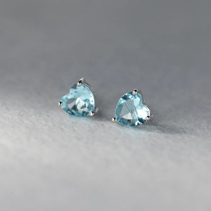 925 Sterling Silver Heart Zircon Stud Earrings | Luxury Jewelry for Women