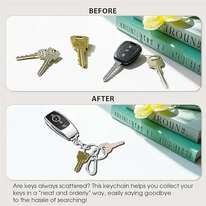 Metal Keychain Clip Hook | Double Loop Key Ring Holder for Car Keys