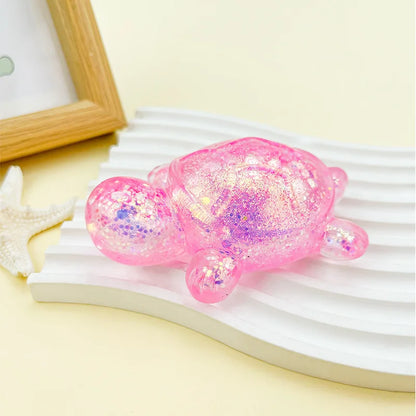 Squishy Turtle Fidget Toy | Glitter Squeeze Toy for Stress Relief