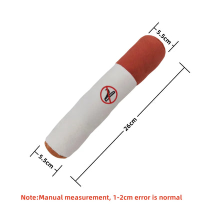 Interactive Dog Squeaky Toy | Indestructible Plush Cigar for Small Dogs
