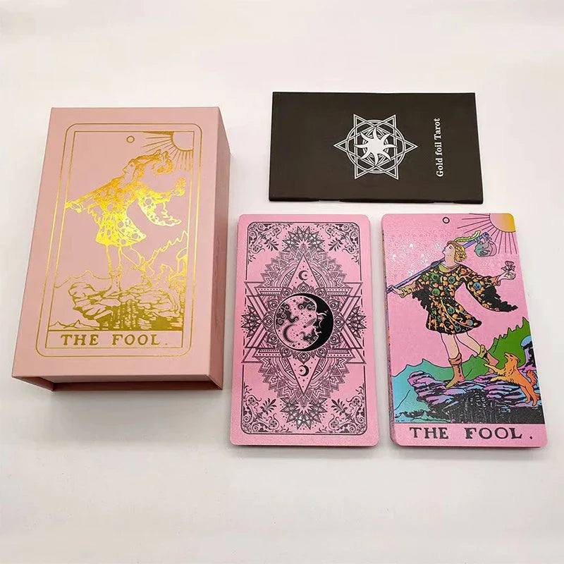 Nouveau Tarot Rider Waite en plastique, dorure à chaud, cartes de divination exquises pour jeu de société, pour collection.