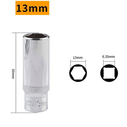 1/4 Hex Drive Deep Socket Adapter Set | Chrome Vanadium Steel Impact Socket Wrench