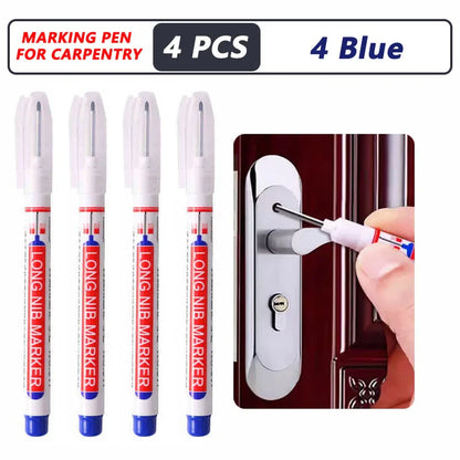 Deep Hole Long Nib Markers for Metal Wood Tile | 8-Pack Waterproof Marking Pens