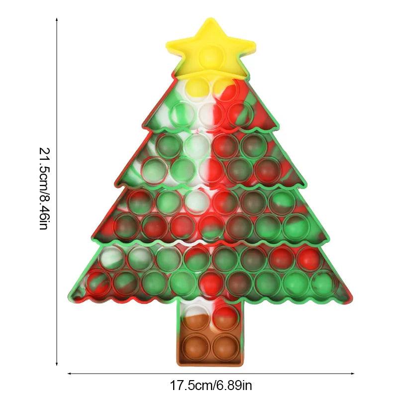Christmas Pop Fidget Toy Santa Claus Xmas Tree | Silicone Stress Relief Party Gift